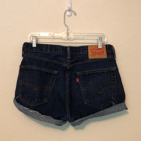 Levi’s Cut Off Distressed Denim Shorts 505 W32 - Picture 3 of 7
